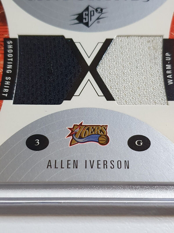 2003 Upper Deck SPx Allen Iverson #PATCH Dual Game Worn Jerseys - Rare