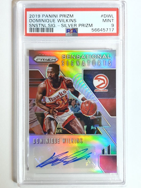 2019 Prizm Dominique Wilkins #AUTO SILVER Signatures - PSA 9 (POP 1)