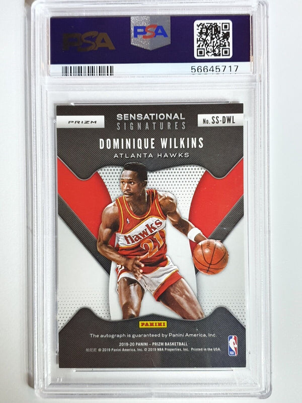 2019 Prizm Dominique Wilkins #AUTO SILVER Signatures - PSA 9 (POP 1)