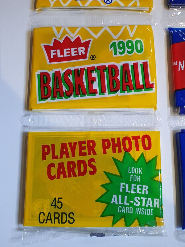 Lot of 2 x Fleer NBA Basketball Jumbo Packs 1990 & 1991 - Factory Sealed