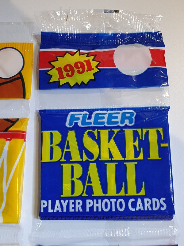 Lot of 2 x Fleer NBA Basketball Jumbo Packs 1990 & 1991 - Factory Sealed