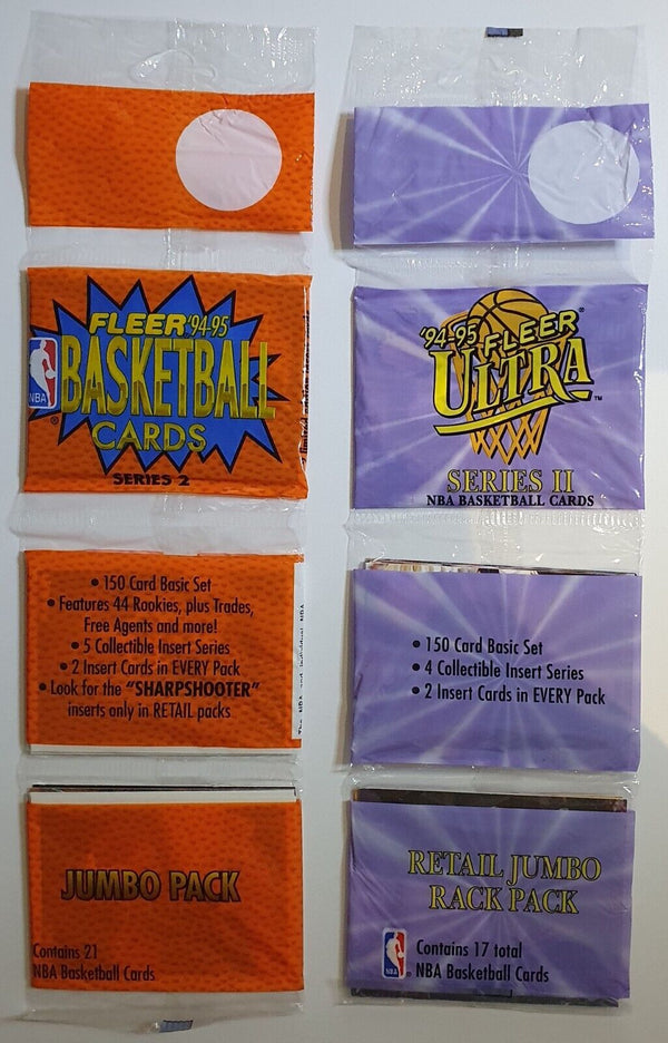 1994-95 Fleer & Fleer Ultra Series 2 Jumbo Rack Packs - Factory Sealed