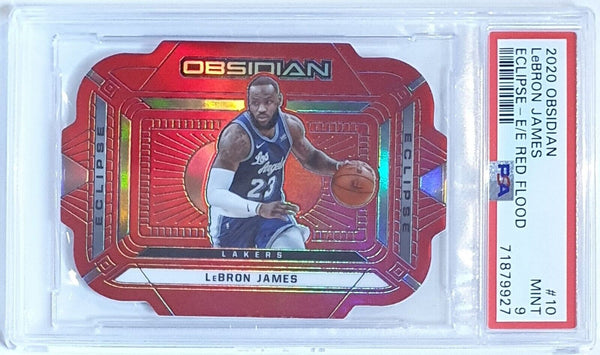 2020 Obsidian LeBron James #10 RED FLOOD Eclipse Die Cut - PSA 9 (POP 4)