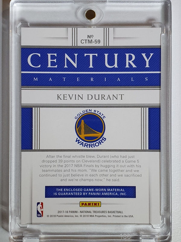 2017 National Treasures Kevin Durant #PATCH /99 Game Worn Jersey - Rare