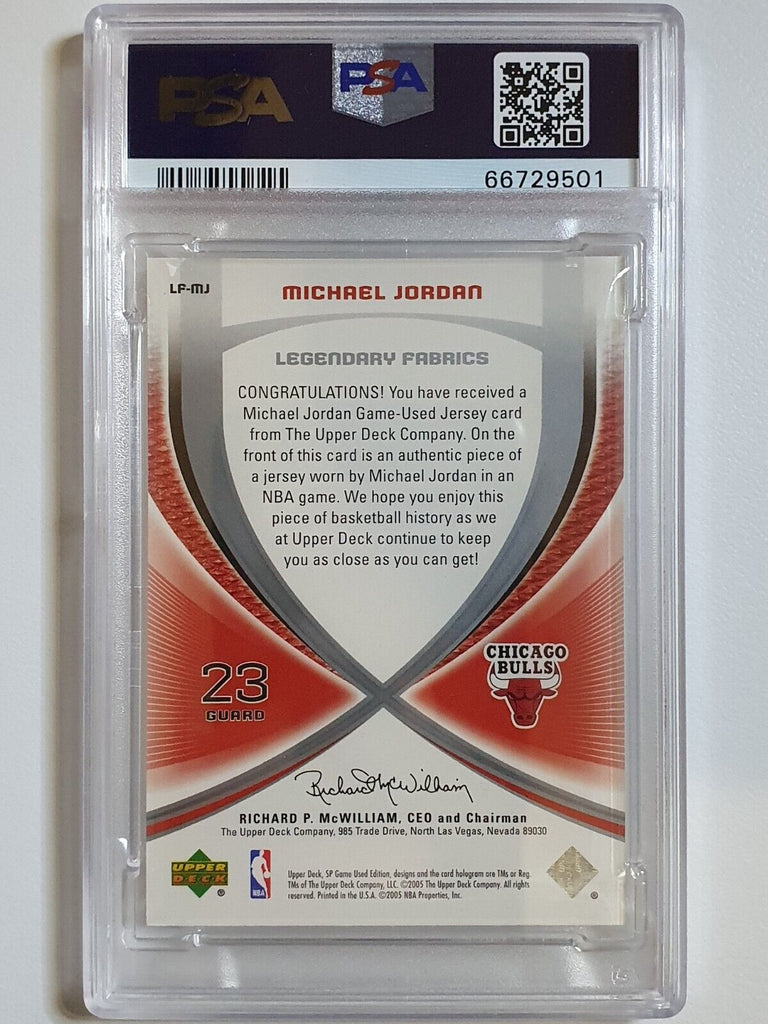 2005 SP Game Used Michael Jordan #PATCH Jersey Fabrics - PSA 9 (POP 2) –  Perfect Edges Cards