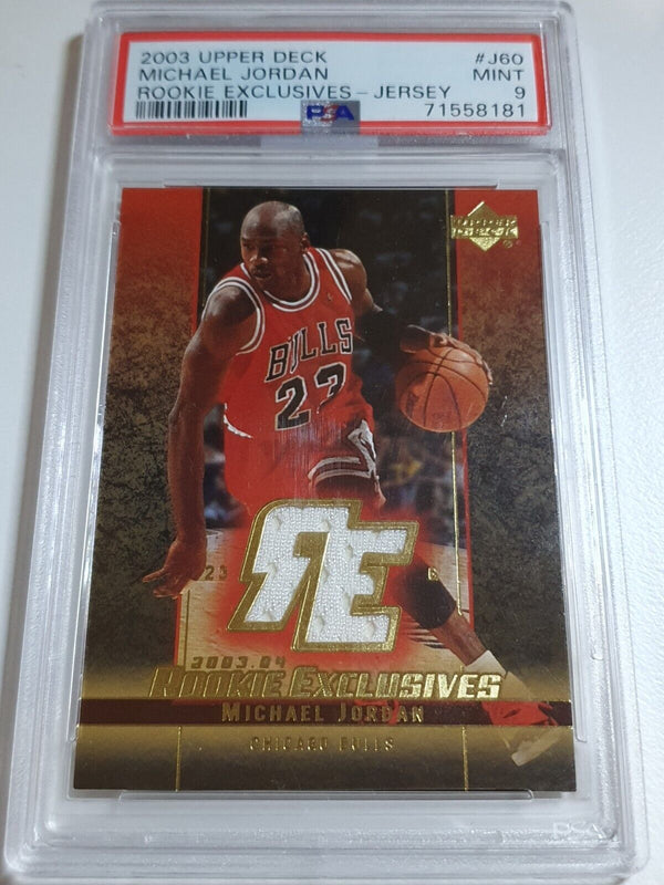 2003 Upper Deck Michael Jordan #PATCH Game Worn Jersey - PSA 9 (POP 14)