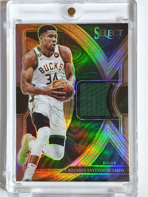 2022 Panini Select Giannis Antetokounmpo #PATCH COPPER /49 Game Worn Jersey