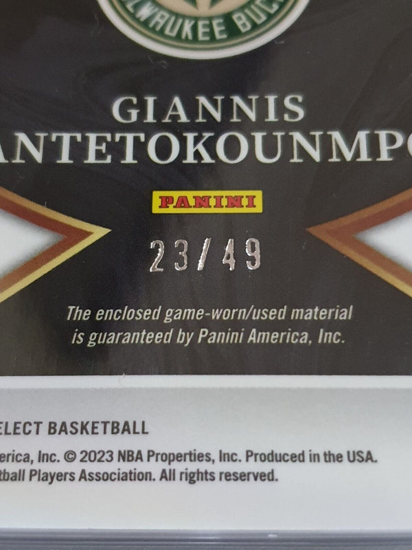 2022 Panini Select Giannis Antetokounmpo #PATCH COPPER /49 Game Worn Jersey