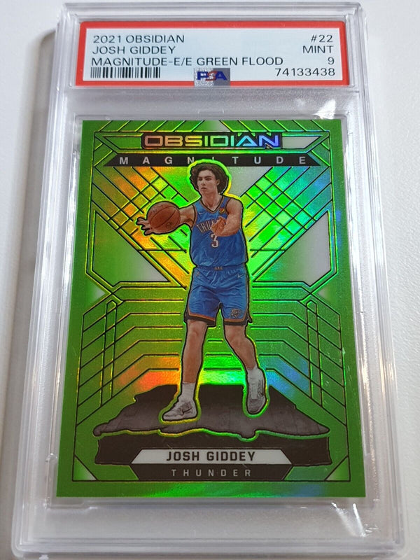 2021 Obsidian Josh Giddey Rookie #22 GREEN FLOOD Holo Magnitude - PSA 9 (POP 3)