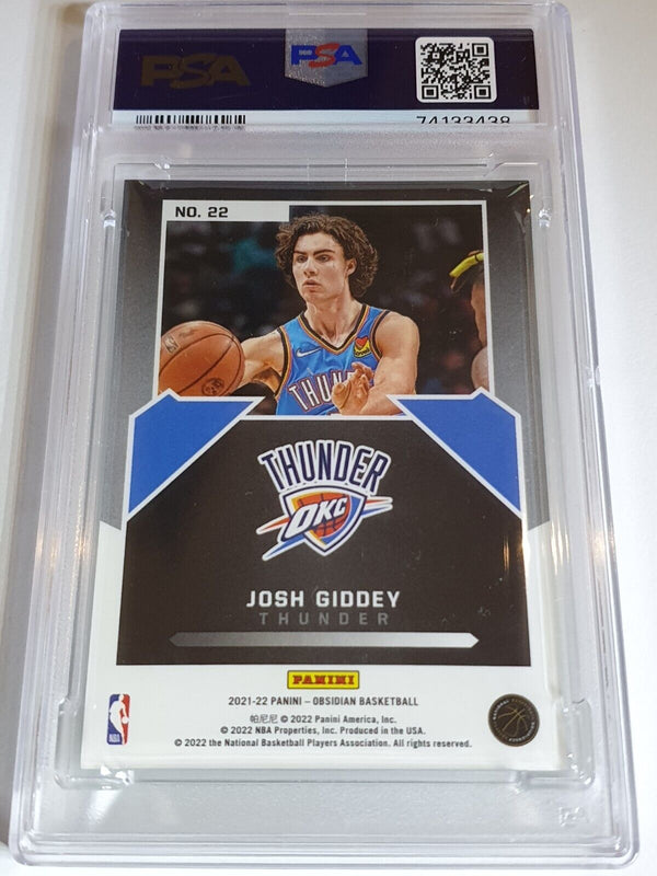 2021 Obsidian Josh Giddey Rookie #22 GREEN FLOOD Holo Magnitude - PSA 9 (POP 3)