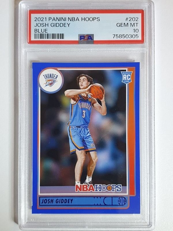 2021 NBA Hoops Josh Giddey Rookie #202 BLUE Prizm - PSA 10 (POP 10)