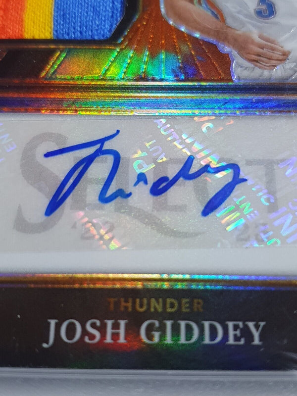 2022 Select Josh Giddey AUTO #PATCH TIE-DYE /25 Game Worn 3 Color Jersey - Rare