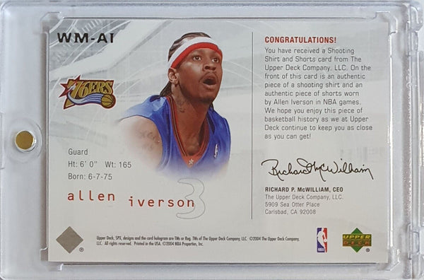 2004 Upper Deck SPx Allen Iverson #PATCH Winning Materials Dual Game Jerseys