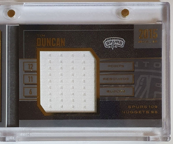 2015 Preferred Tim Duncan #PATCH Booklet /149 Game Worn Jumbo Jersey - Rare