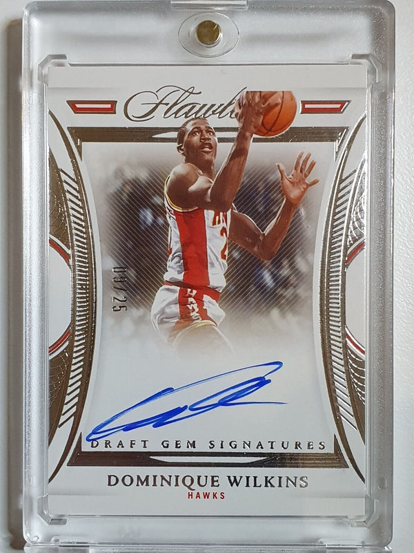 2021 Flawless Dominique Wilkins AUTO SILVER /25 Draft Gem Signatures - Rare