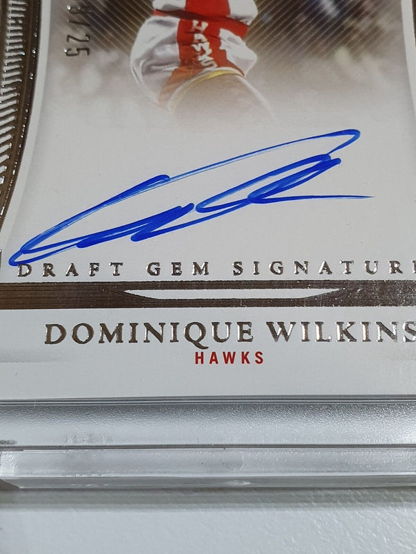 2021 Flawless Dominique Wilkins AUTO SILVER /25 Draft Gem Signatures - Rare