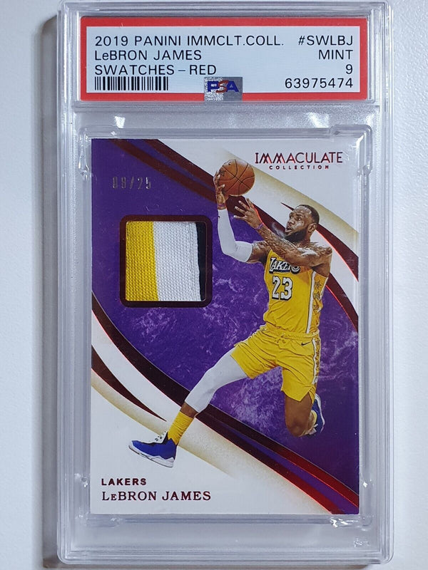 2019 Immaculate LeBron James #PATCH RED /25 Game Worn Jersey - PSA 9 (POP 1)