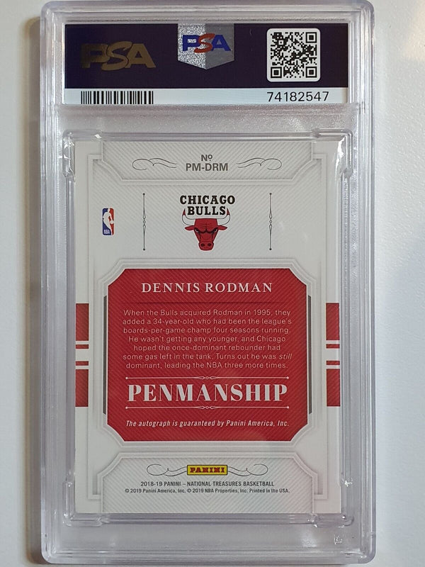 2018 National Treasures Dennis Rodman AUTO /99 Autograph - PSA 9 (POP 2)