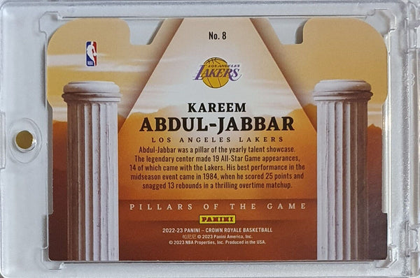 2022 Crown Royale Kareem Abdul-Jabbar #8 PURPLE /25 Pillars of the Game - Rare