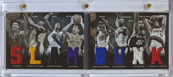 2011 Preferred Booklet /125 Eight Jersey Patches - Shaquille Garnett Duncan Yao