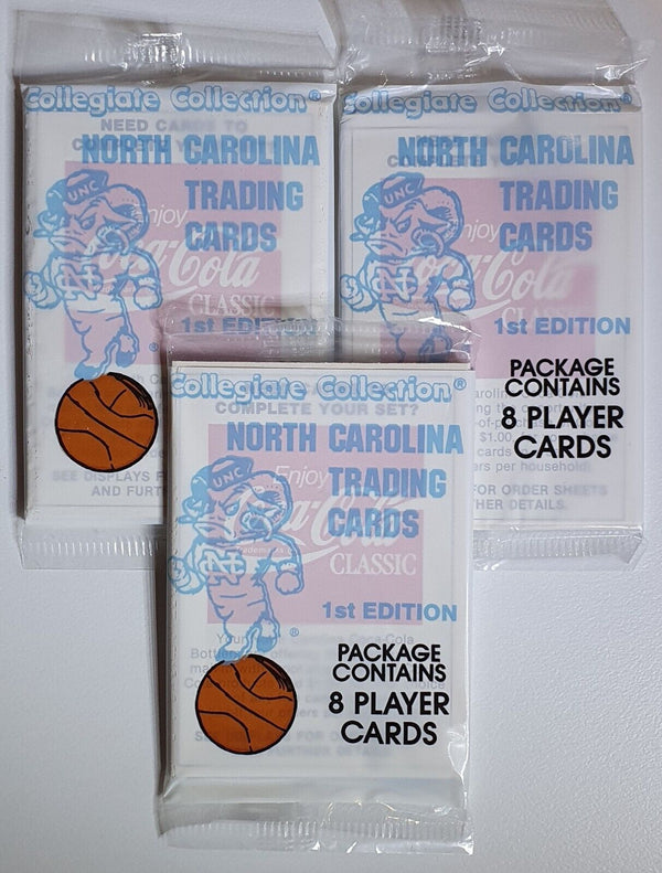 Lot of 3 x Packs of 1989-90 North Carolina Collegiate Series 1 - Factory Sealed