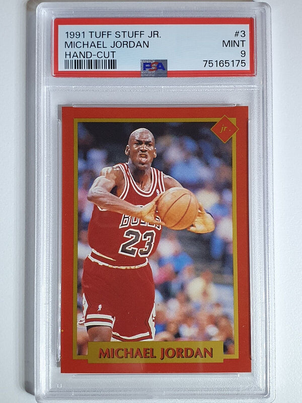 1991 Tuff Stuff Jr. Michael Jordan #3 Hand Cut - PSA 9 ( POP 19)