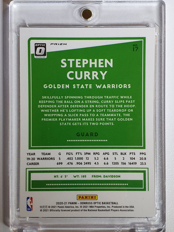 2020 Panini Optic Stephen Curry #17 SILVER Prizm - Ready to Grade