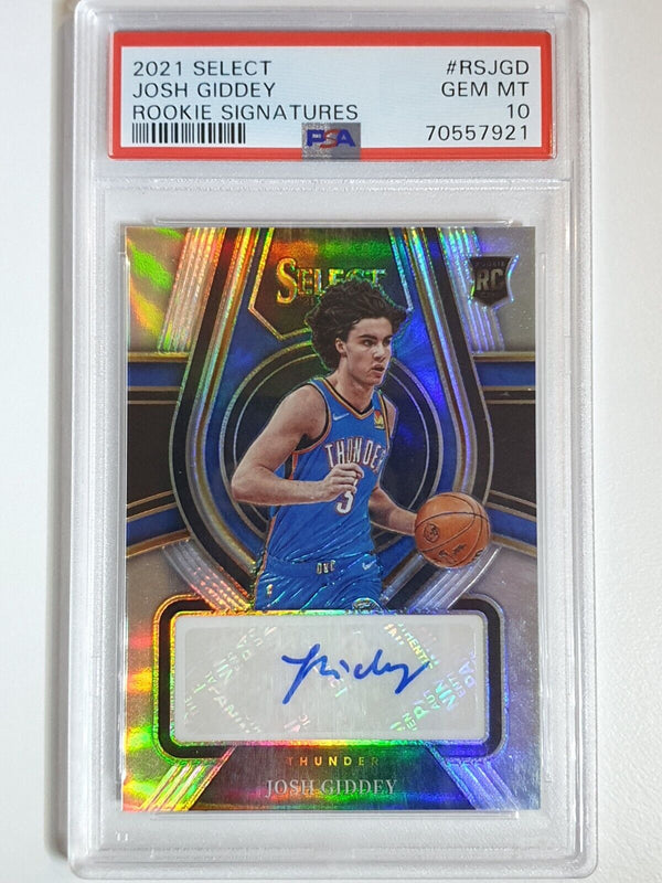 2021 Select Josh Giddey AUTO SILVER /249 Rookie Signatures - PSA 10 (POP 19)