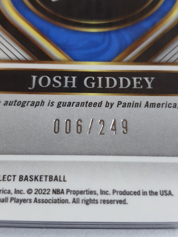 2021 Select Josh Giddey AUTO SILVER /249 Rookie Signatures - PSA 10 (POP 19)