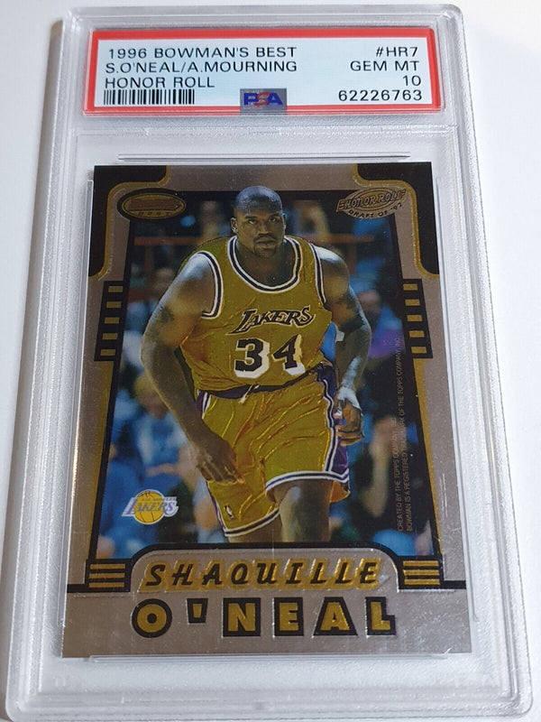 1996 Bowman's Best Shaquille O'Neal Alonzo Mourning Honor Roll - PSA 10 (POP 6)