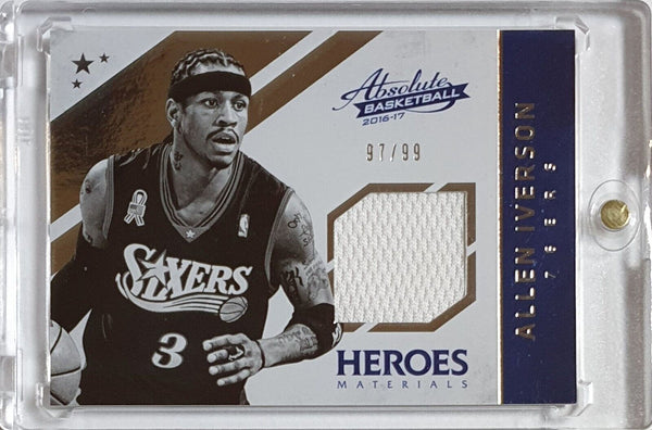 2016 Panini Absolute Allen Iverson #PATCH /99 Game Worn Jersey - Rare