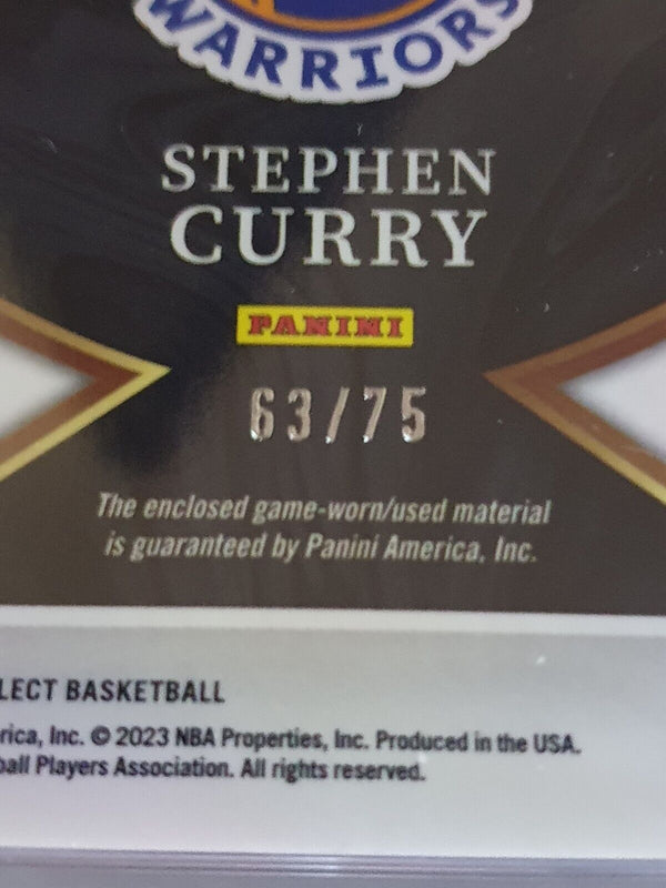 2022 Panini Select Stephen Curry #PATCH BLUE Prizm /75 Game Worn Jersey - Rare