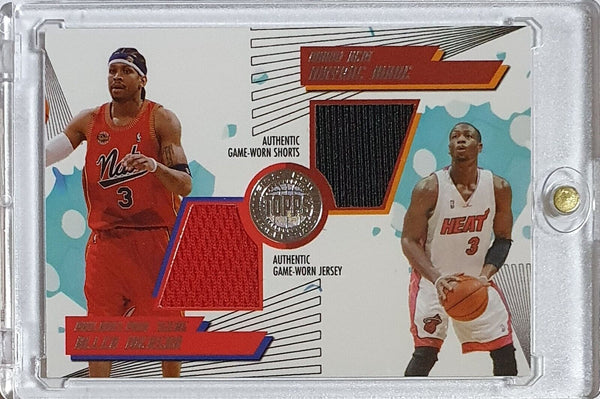 2005 Topps First Row Allen Iverson Dwyane Wade PATCH /140 Game Worn Dual Jerseys