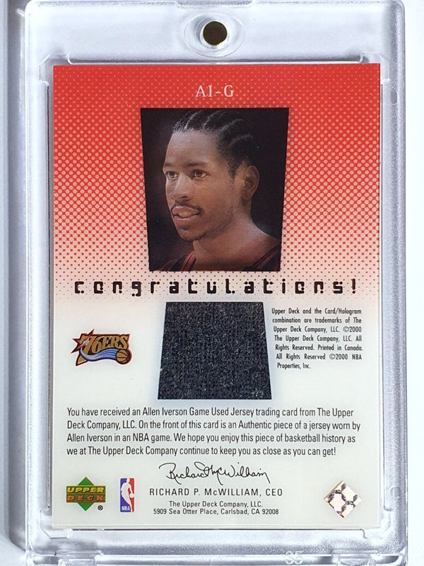 2000 Upper Deck Allen Iverson #PATCH Game Worn Jersey Motion Card - Rare