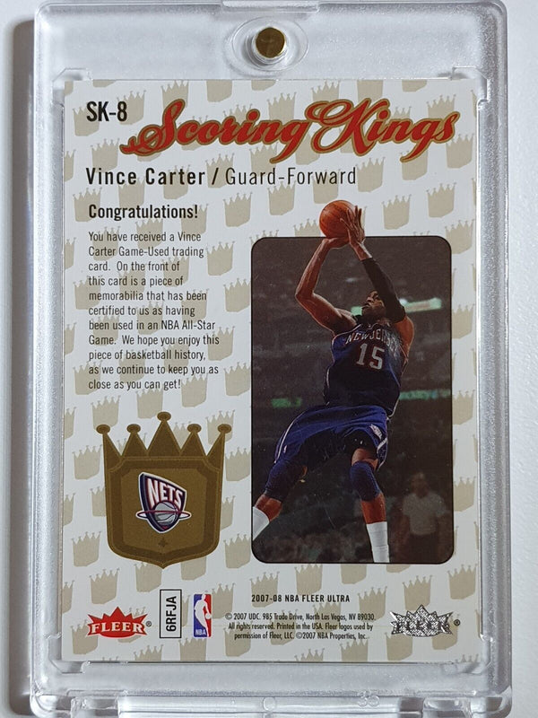 2007 Fleer Ultra Vince Carter #PATCH Game Worn Jersey Scoring Kings - Rare