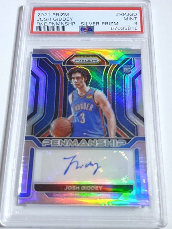 2021 Prizm Josh Giddey Rookie AUTO SILVER Penmanship RC - PSA 9 (POP 2)