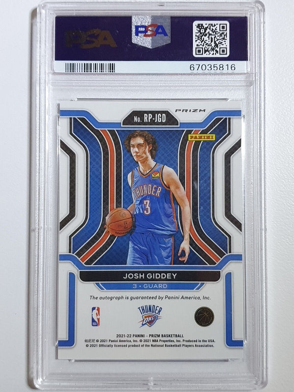 2021 Prizm Josh Giddey Rookie AUTO SILVER Penmanship RC - PSA 9 (POP 2)