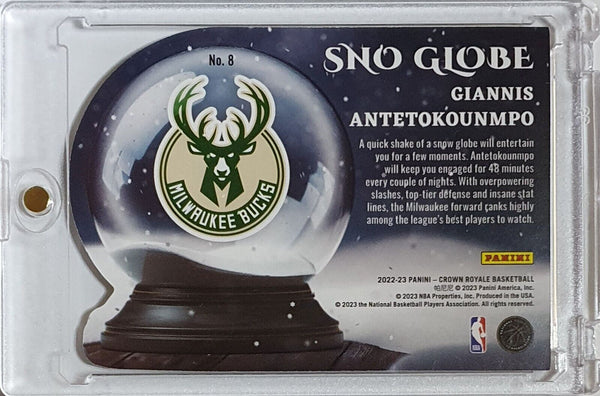 2022 Panini Crown Royale Giannis Antetokounmpo #8 BRONZE /99 Sno Globe - Rare