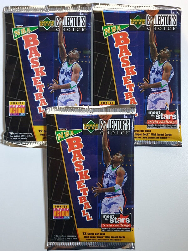 Lot of 3 x Packs of 1996-97 Upper Deck Collectors Choice Basketball - Sealed