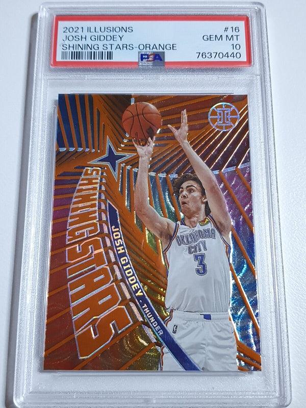 2021 Illusions Josh Giddey Rookie #16 ORANGE Shining Stars - PSA 10  (POP 6)