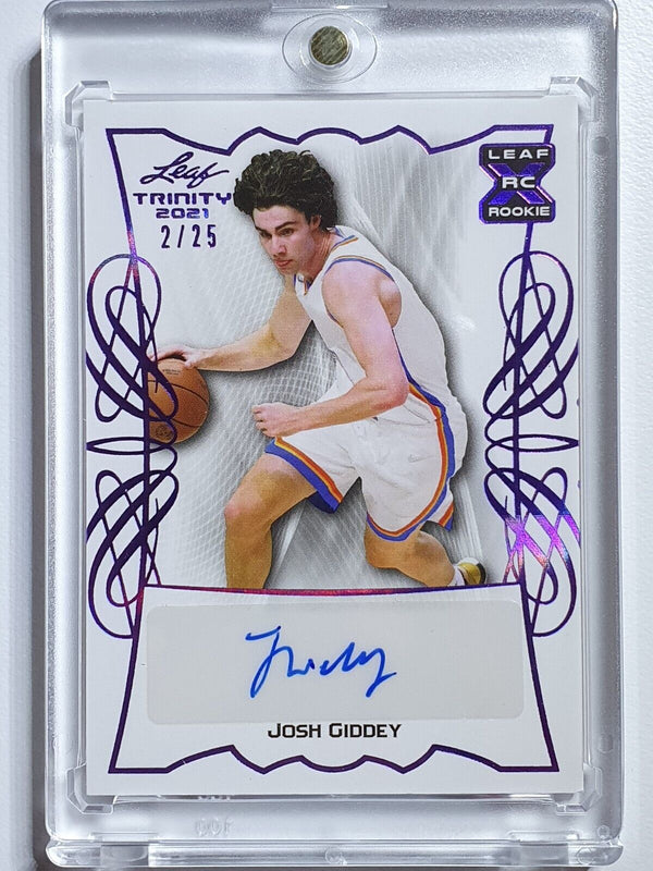 2021 Leaf Memories Josh Giddey Rookie AUTO PURPLE 03/25 Jersey # XRC