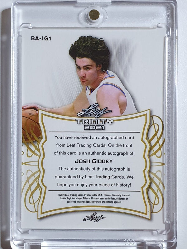 2021 Leaf Memories Josh Giddey Rookie AUTO PURPLE 03/25 Jersey # XRC