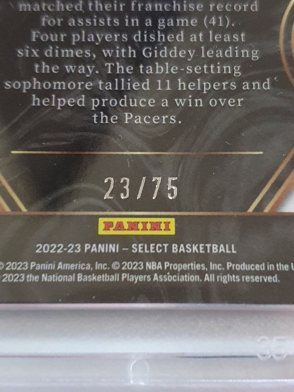2022 Panini Select Josh Giddey #160 WHITE DISCO Holo  /75 Premier Level - Rare