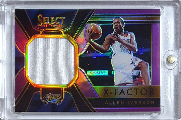 2018 Panini Select Allen Iverson #PATCH PURPLE /99 Prizm Game Worn Jersey - Rare