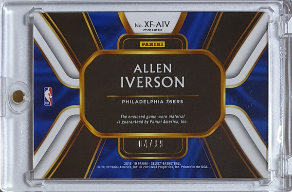2018 Panini Select Allen Iverson #PATCH PURPLE /99 Prizm Game Worn Jersey - Rare
