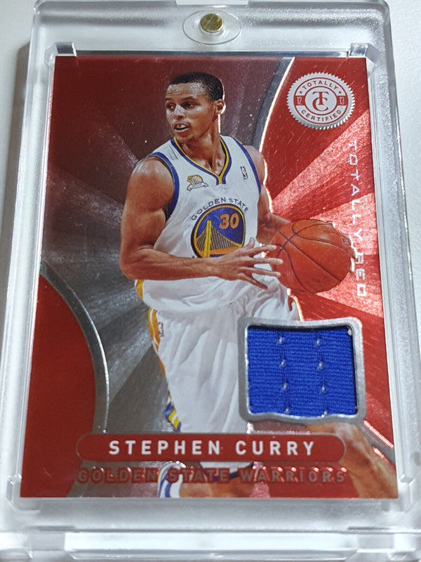 2012 Totally Certified Stephen Curry #PATCH RED Prizm Game Worn Jersey - Rare