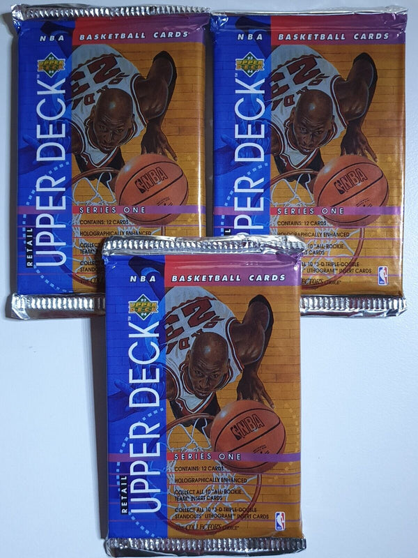 Lot of 3 x Packs of 1993-94 Upper Deck NBA Basketball Series 1 Retail - Sealed