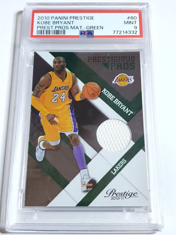 2010 Prestige Kobe Bryant #PATCH GREEN /499 Game Worn Jersey - PSA 9 (POP 1)