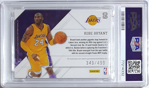 2010 Prestige Kobe Bryant #PATCH GREEN /499 Game Worn Jersey - PSA 9 (POP 1)