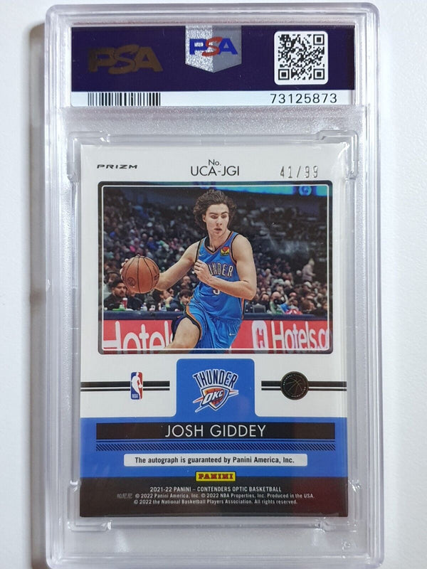 2021 Contenders Optic Josh Giddey Rookie AUTO /99 Holo Signature - PSA 9 (POP 4)